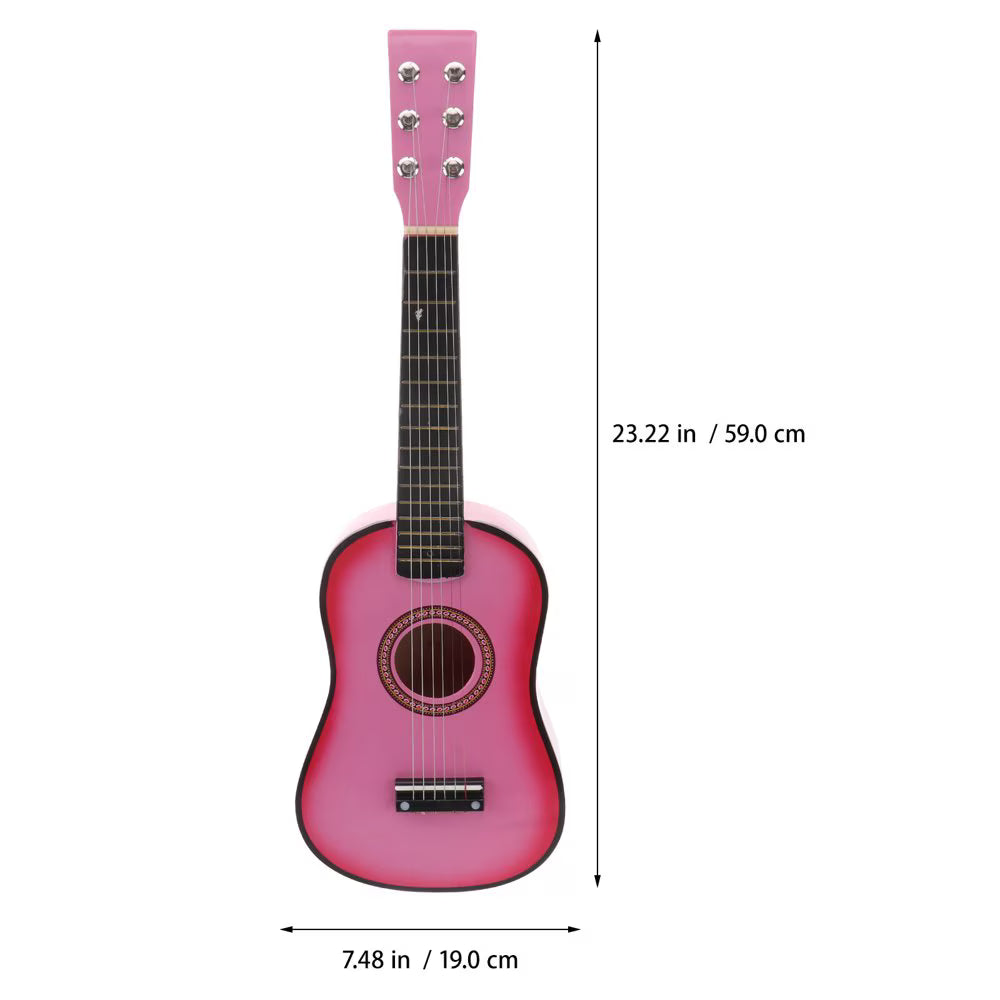OPEN BOX  23 Inch Folk Acoustic Guitar Beginner Music Instrument 6-String Guitar Kids Toy (Pink)