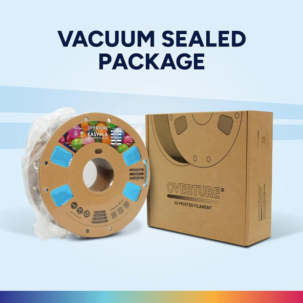 Case of 10 KG OVERTURE Easy PLA Filament 1.75mm 3D Printer Filament, Dimensional Accuracy +/- 0.02 mm, 1kg Spool (2.2lbs), Box of 10 -Glow Blue