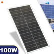 100 Watt Solar Panel Monocrystalline PV 12V Home Garden RV Off Grid Installation White 2pcs