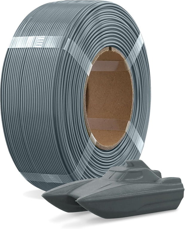 Case of 10 KG OVERTURE Refill PETG 1.75mm Spoolless 3D Printer Filament, 1kg (2.2lb) Refilament for Bambu Lab Reusable Spool -Box of 10-Space Gray