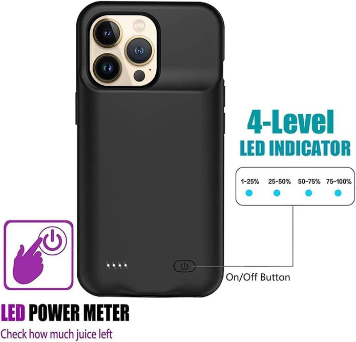 Battery Case for iPhone 14 Pro Max Rechargeable Portable Charging 6.7 inch