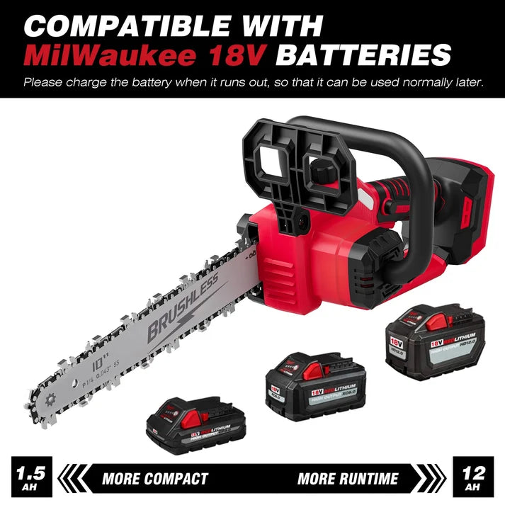 EXCELLENT CONDITION  LOASCOTY 2-in-1 Cordless 10-Inch Pole Saw /Chainsaw for Milwaukee 18V Battery, TOOLS ONLY