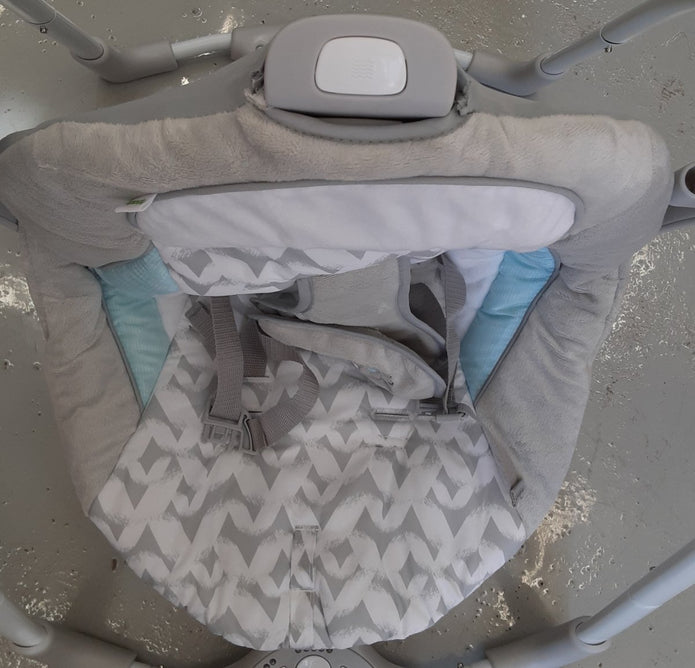 LIKE NEW Ingenuity ConvertMe 2-in-1 Compact Portable Automatic Baby Swing & Infant Seat, Battery-Powered Vibrations, Nature Sounds, 0-9 Months 6-20 lbs