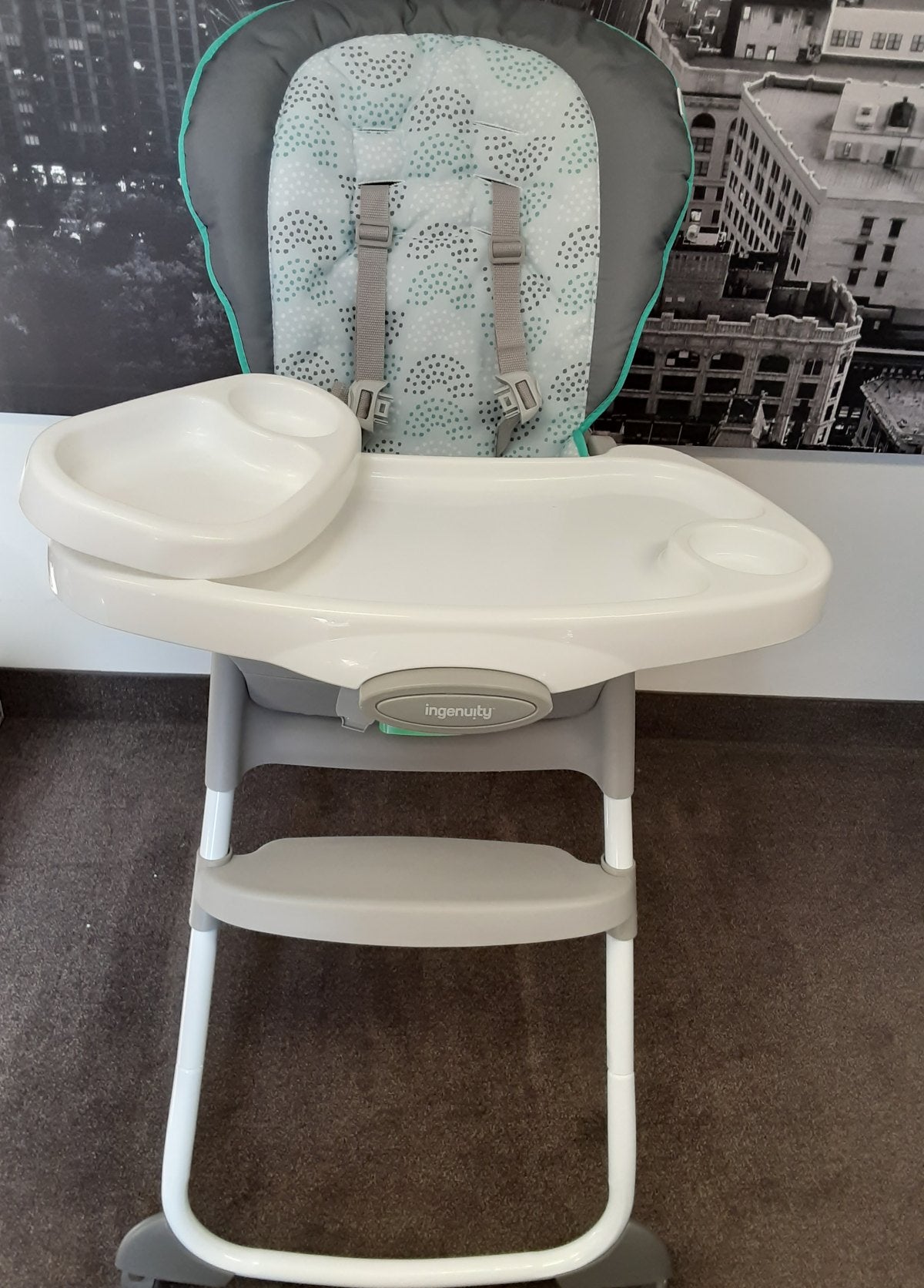 Ingenuity Full Course 6-in-1 High Chair - Baby to 5 Years Old, 6 Convertible Modes, 2 Dishwasher Safe Trays - Astro