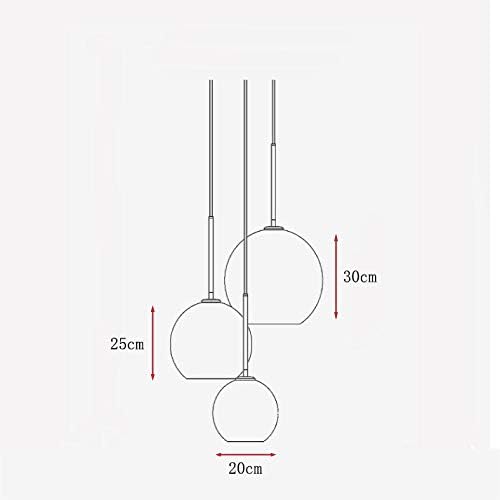 NEW/OPEN BOX H XD Global Set 3-Light Globe Gradient Silver Glass Pendant Light