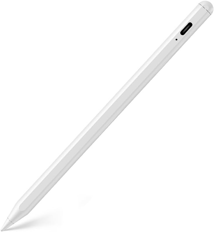 Adonit ADZ010WH Magnetical Attachment & Easy-to-Read Battery Status Pencil for Writing/Drawing Stylus Compatible with Most iOS & Android Devices
