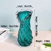 Modern Blue  Glass Vase, Wavy Lace, Home Living Room Desktop Decoration