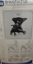 New Chicco Bravofor2 LE 2 Passenger Standing/Sitting Quick Fold Stroller/ BLACK
