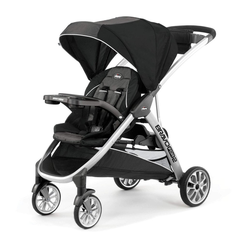 New Chicco Bravofor2 LE 2 Passenger Standing/Sitting Quick Fold Stroller/ BLACK