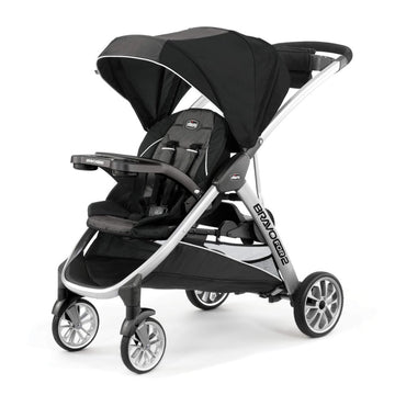 New Chicco Bravofor2 LE 2 Passenger Standing/Sitting Quick Fold Stroller/ BLACK