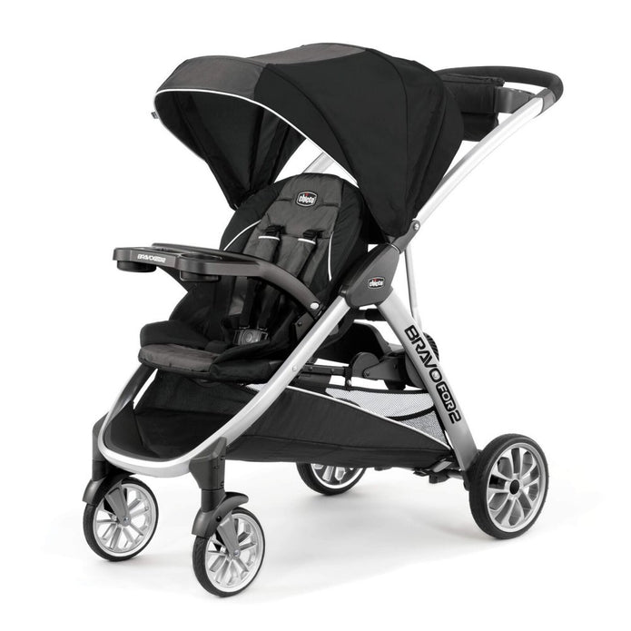 New Chicco Bravofor2 LE 2 Passenger Standing/Sitting Quick Fold Stroller/ BLACK