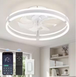NEW Ceiling Fan 20 in. LED Indoor White Dimmable Low Profile Flush Mount Remote