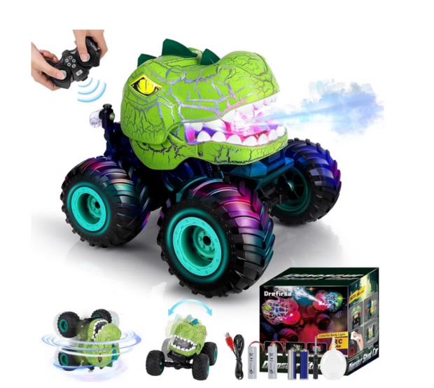 Monster Truck Dinosaur Toys - Remote Control Monster Truck with Spray  Light