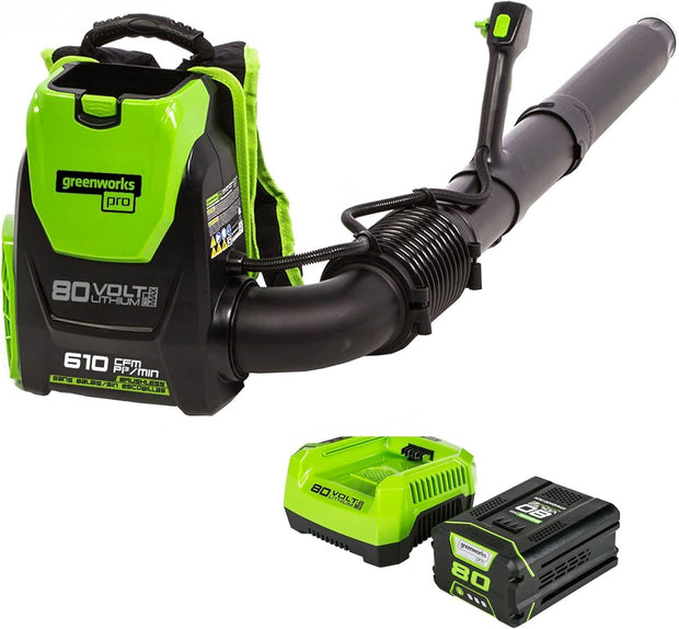 Greenworks PRO 80V 145 MPH - 580 CFM Cordless Backpack Blower, 2.5 AH Battery Included BPB80L2510
