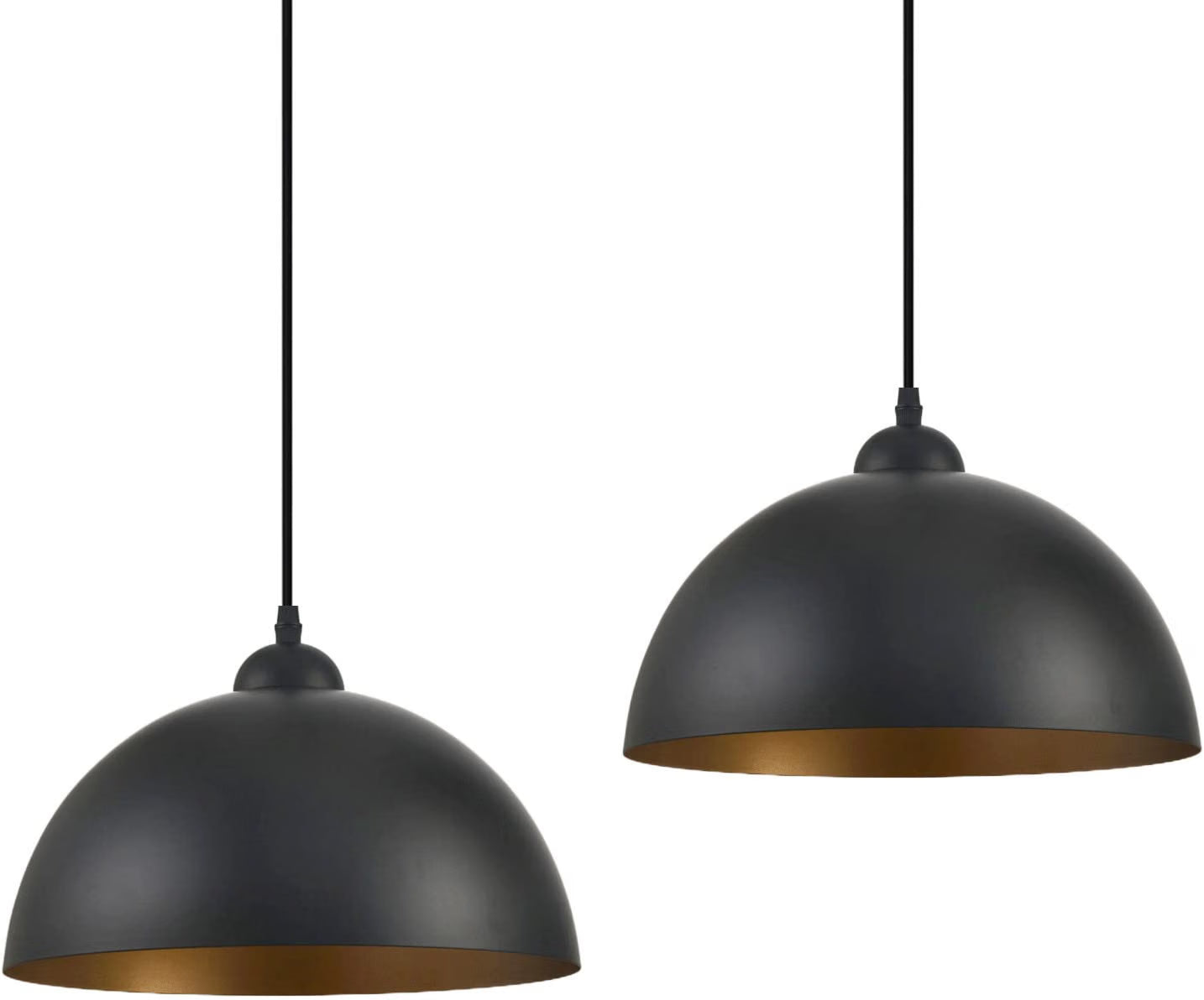 NEW/OPEN BOX Black Pendant Lights Kitchen Island 2 Pack, 11.8 inches Dome Pendant Light Fixtures
