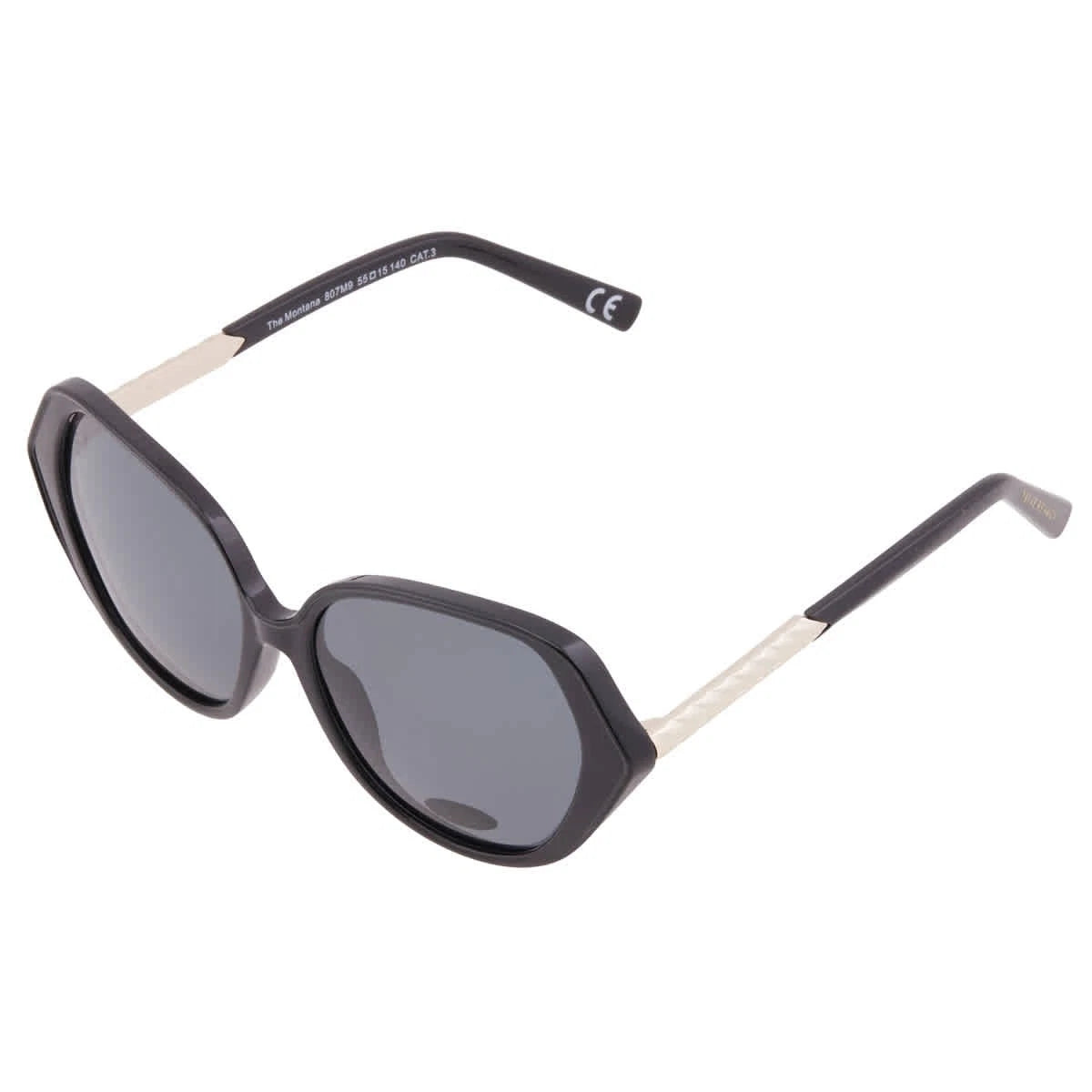 Prive' Revaux THE MONTANA/S 0807/M9  55-15-140 Polarized Grey Geometric  Sunglasses