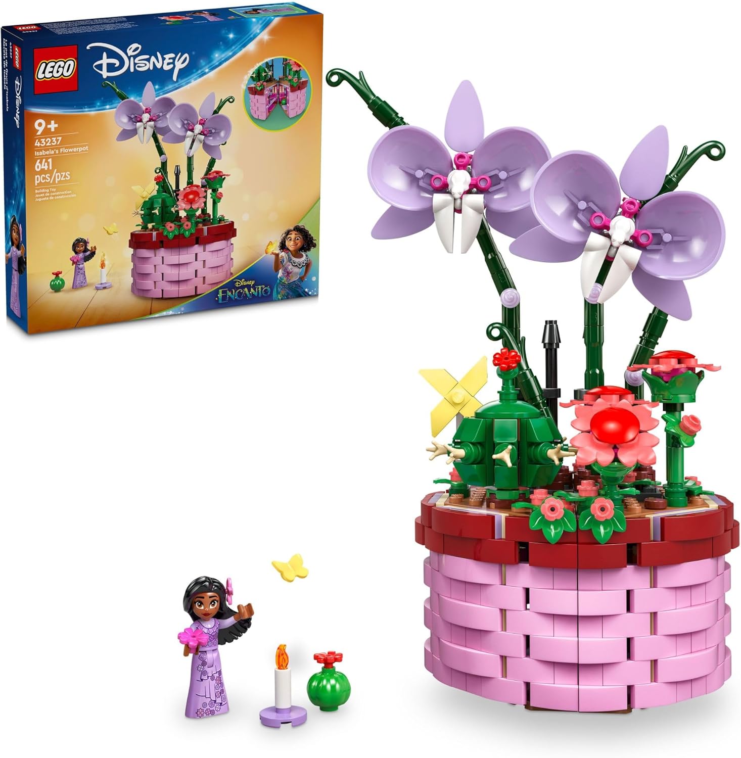 LEGO Disney Encanto Isabela’s Flowerpot, Buildable Orchid Flower Toy for Kids (43237)