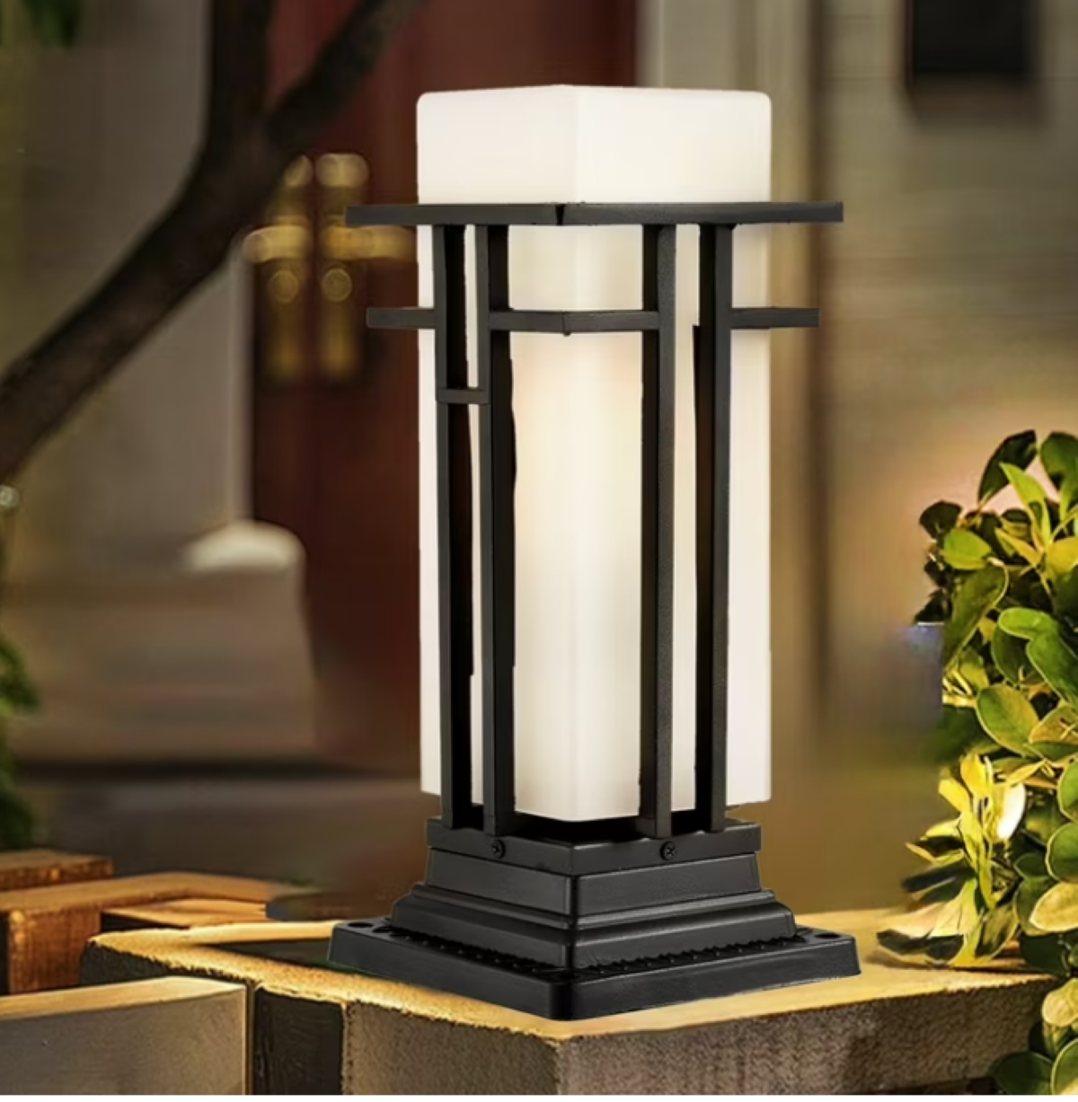 Outdoor Post Lights Fixtures Black Exterior Lamp Post Lantern, Waterproof, Aluminum, Matte