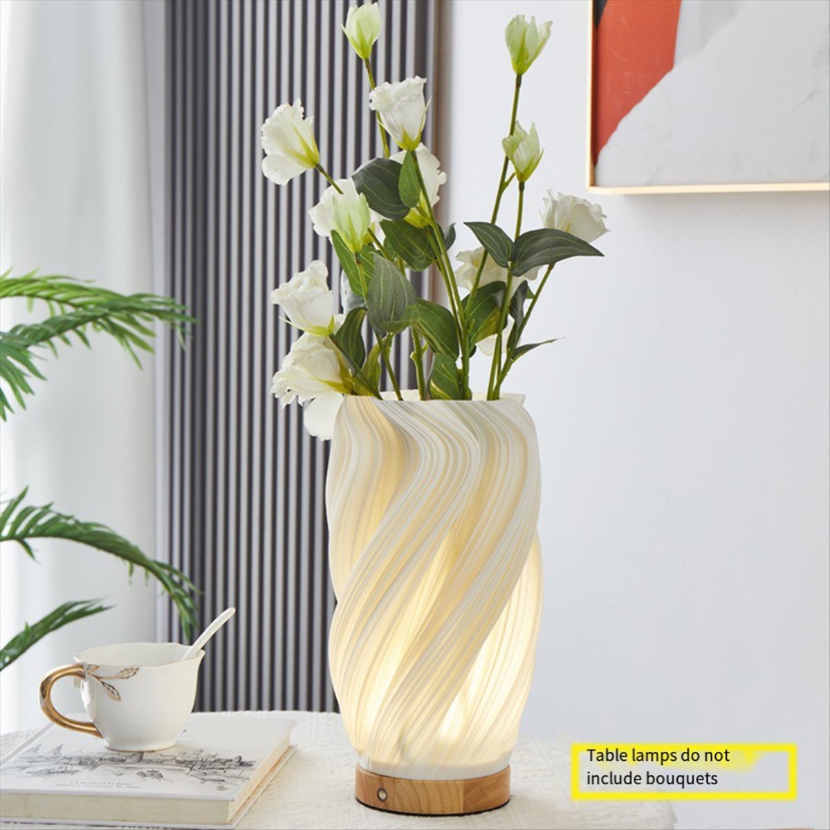 Bedside Vintage Striped Small Corded Night Light Lamp for Nightstand