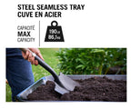 5 Cu ft Seamless Steel Tray Homeowner Grade Wheelbarrow, Pouring Lip, Hardwood Handle