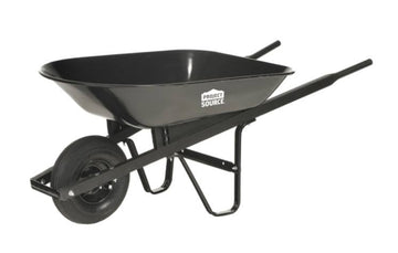 Project Source Wheelbarrow with Steel Tray - 4 cu. ft. - Black