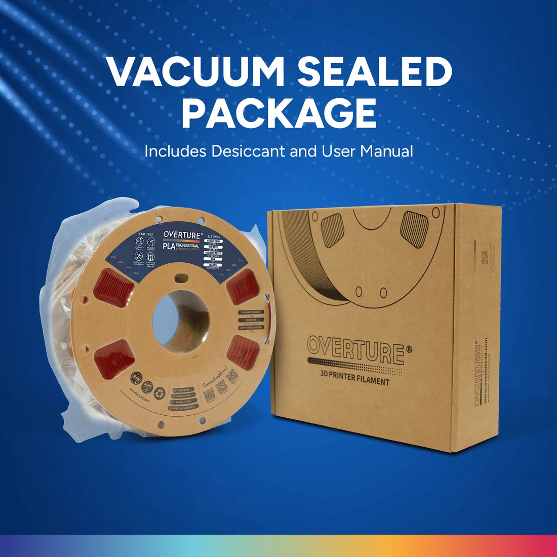 OVERTURE  PLA Professional Filament 1.75mm 1 kg spool (2.2lbs) -Wine Box of 10