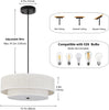 SEIHONG Modern Pendant Light, Farmhouse Vintage Chandelier Hanging Lamp Large Double Drum Fabric Pendant