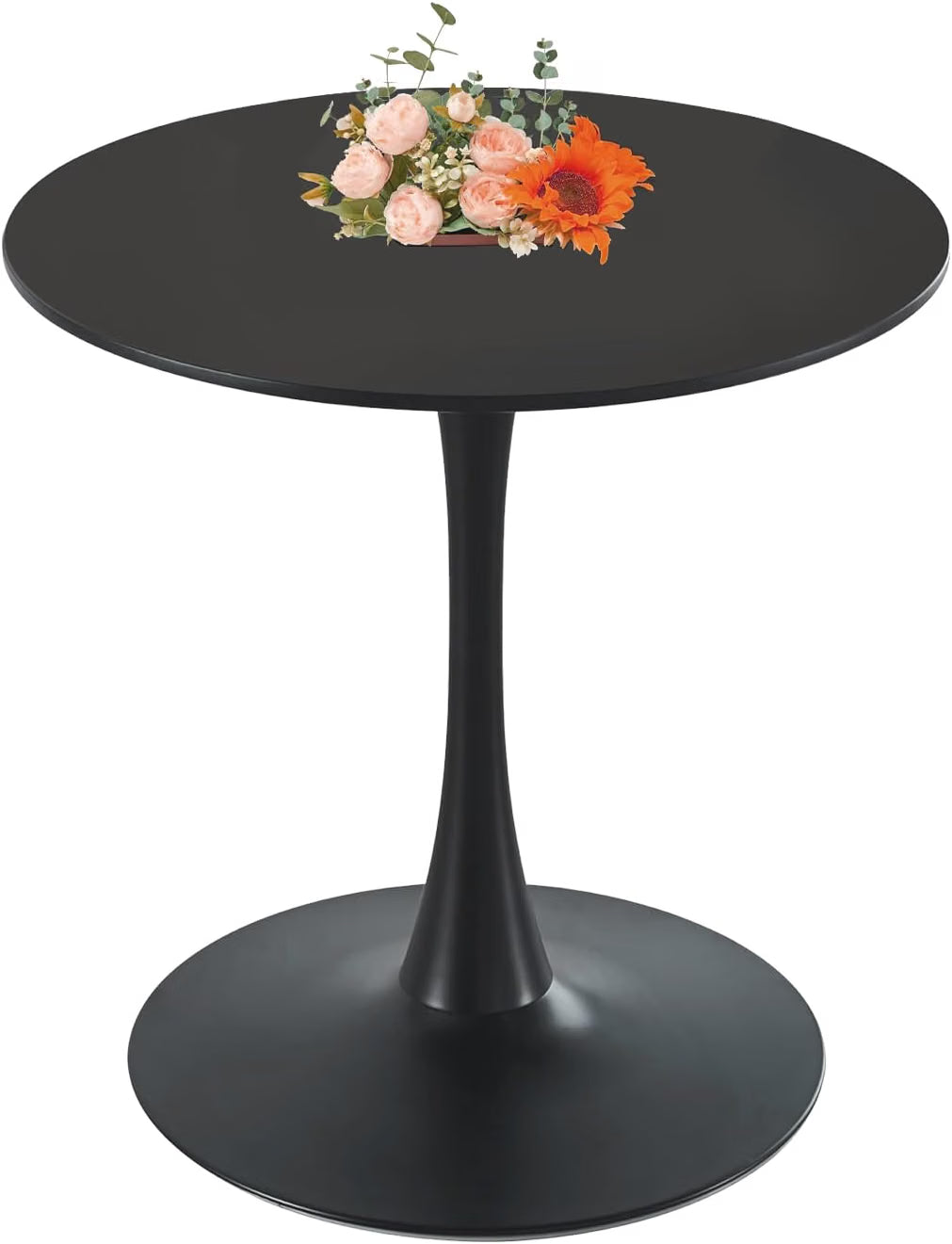 NEW/OPEN BOX Howhio Black Round Dining Table, 24 Inches Tulip Round Kitchen Table