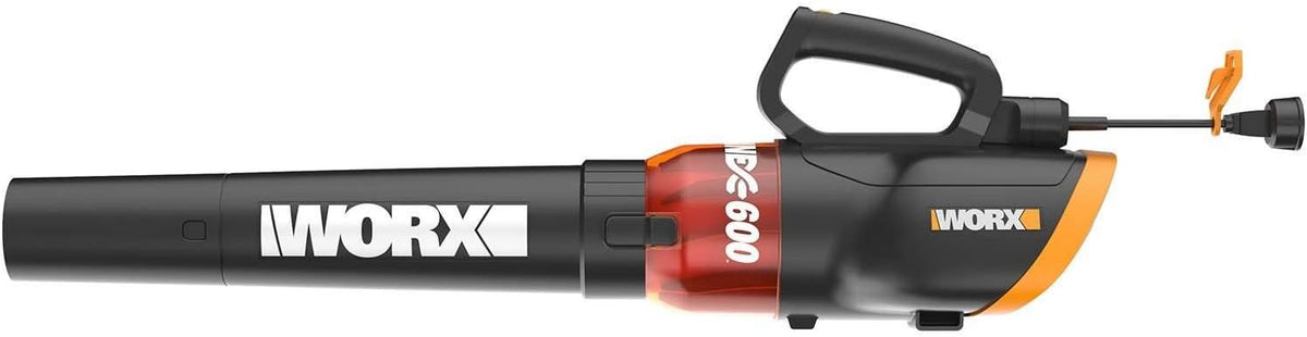 NEW/OPEN BOX WORX WG520 12 Amp Turbine 600 Electric Leaf Blower 600 CFM 110 MPH Airflow, 2-Speed Control for Daily Yard Debris Clearing, Corded