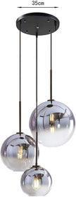 NEW/OPEN BOX H XD Global Set 3-Light Globe Gradient Silver Glass Pendant Light