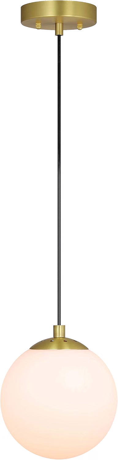 NEW XiNBEi Lighting Globe 8'' Pendant Light, Mid Century Satin Brass-XB-P1211-SB