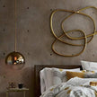 NEW/OPEN BOX H XD GLOBAL Gradient Gold Color Globe Glass Pendant Light ,Gold, 25cm