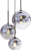 NEW/OPEN BOX H XD Global Set 3-Light Globe Gradient Silver Glass Pendant Light