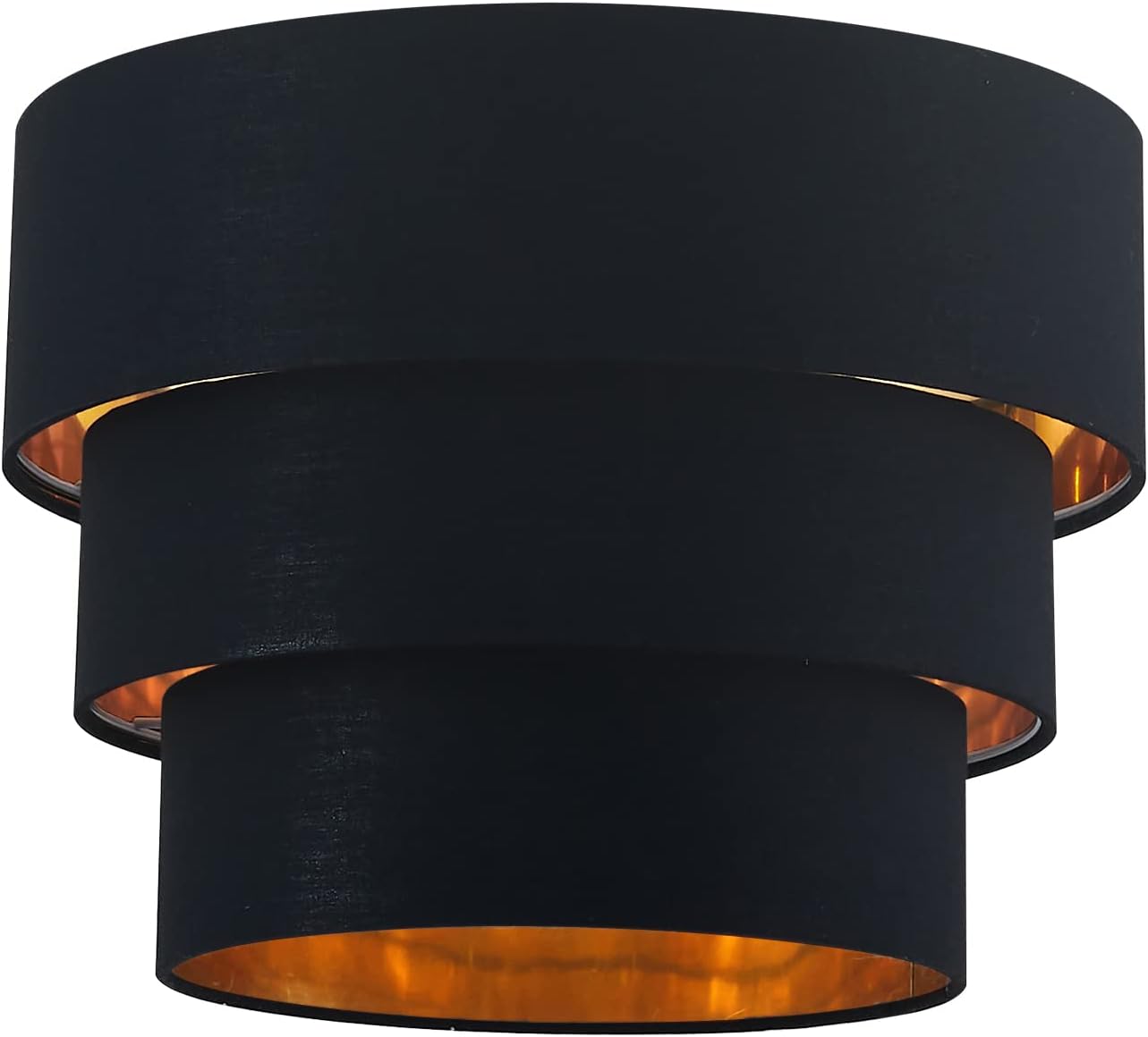 3-Tier Black Drum Chandelier, Modern Ceiling Pendant Lights Fixture Round Adjustable