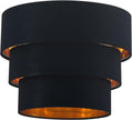 3-Tier Black Drum Chandelier, Modern Ceiling Pendant Lights Fixture Round Adjustable