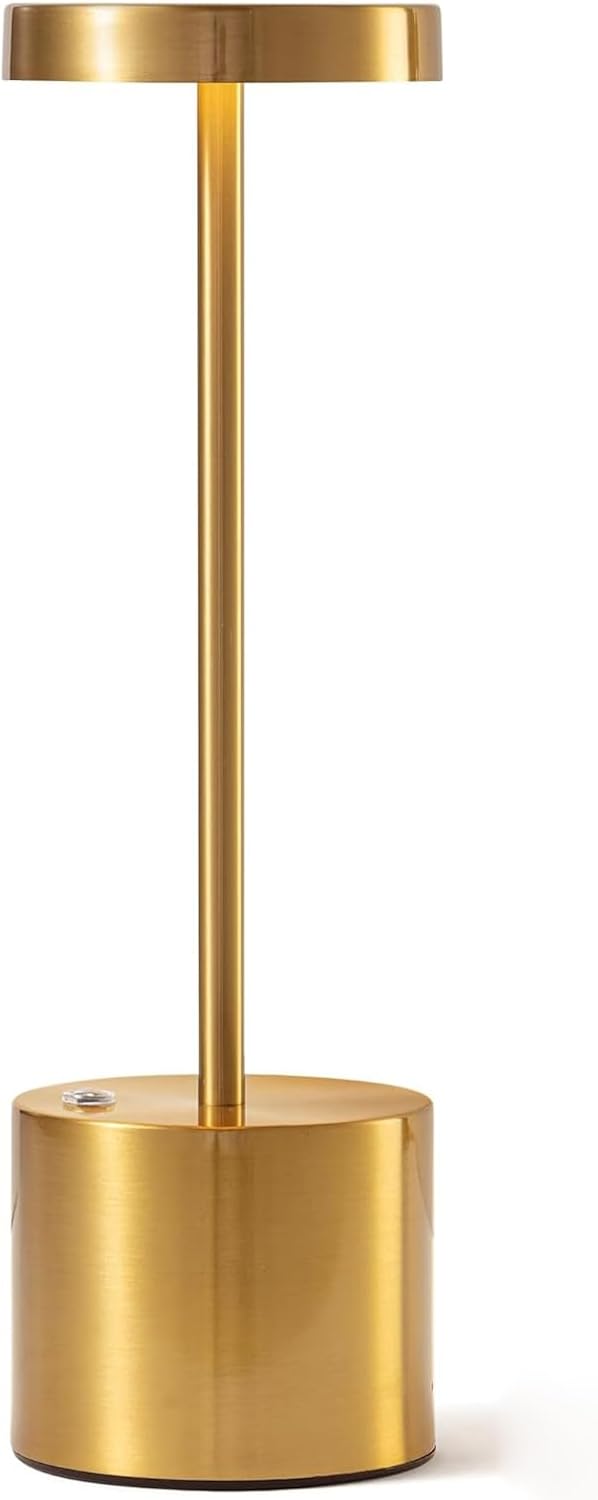 Cordless Table Lamps Rechargeable 2 Pack, 5000mAh Battery Operated LED Touch Lamps -Black /Gold