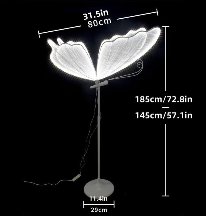 OPEN BOX Wedding Butterfly Decorations Set of 2, Led Butterfly Floor Lamp, White
