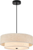 SEIHONG Modern Pendant Light, Farmhouse Vintage Chandelier Hanging Lamp Large Double Drum Fabric Pendant