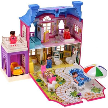 Toyzone Dream Palace Doll House(40 Pcs) Girls Doll House|Play Set with Accessories
