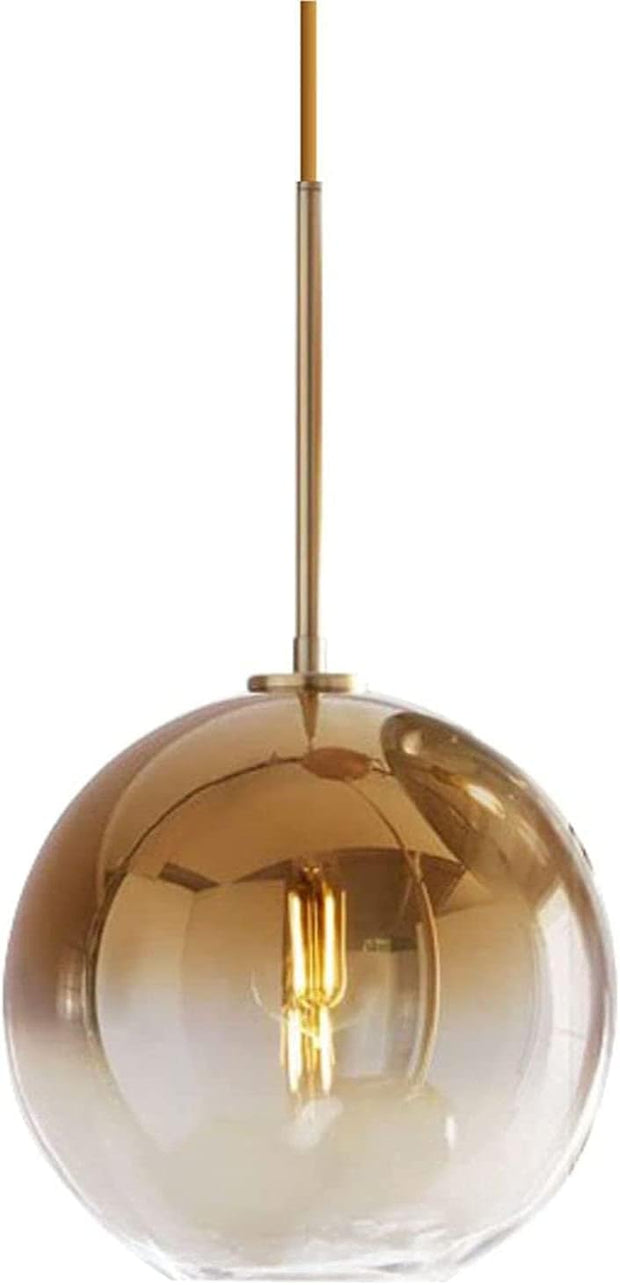 NEW/OPEN BOX H XD GLOBAL Gradient Gold Color Globe Glass Pendant Light ,Gold, 25cm