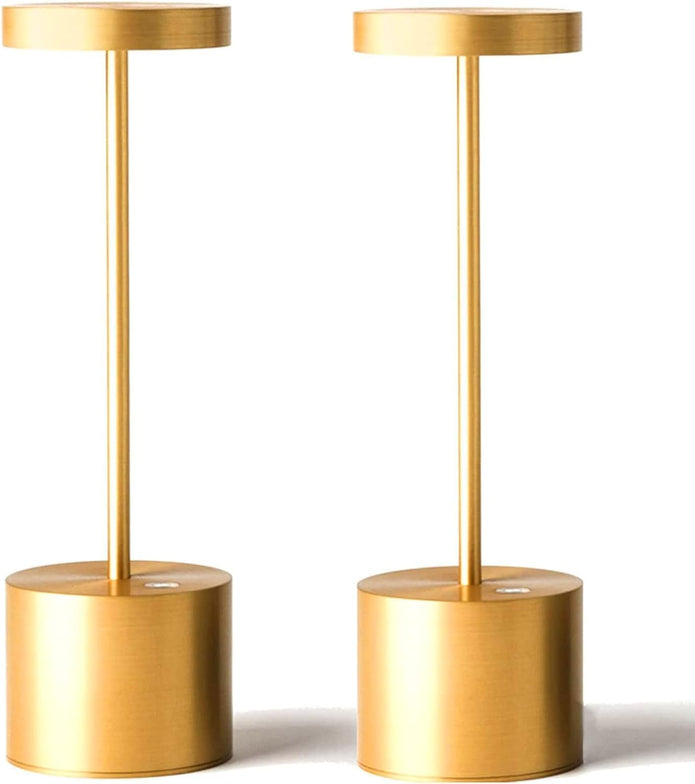 Cordless Table Lamps Rechargeable 2 Pack, 5000mAh Battery Operated LED Touch Lamps -Black /Gold