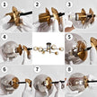 NEW 6-Lights Glass Globe Sputnik Chandelier Modern Flush Mount Ceiling Light ,Black and Gold