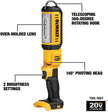 DEWALT 20V MAX LED Work Light, Rechargeable Flashlight, Pivoting Head, Hand Held(DCL050)