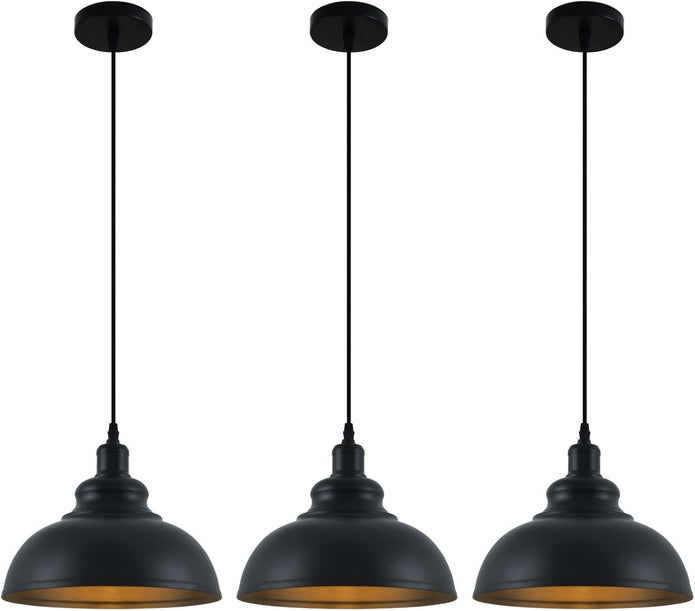 NEW/OPEN BOX Black Pendant Light, 11inch , 3 Pack Kitchen Island Pendant Lighting