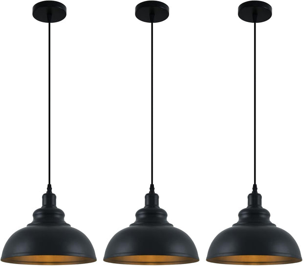 NEW/OPEN BOX Black Pendant Light, 11inch , 3 Pack Kitchen Island Pendant Lighting