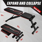 Yagud Weight Bench, Adjustable Workout Benches for Home Gym Dumbbell Exercise