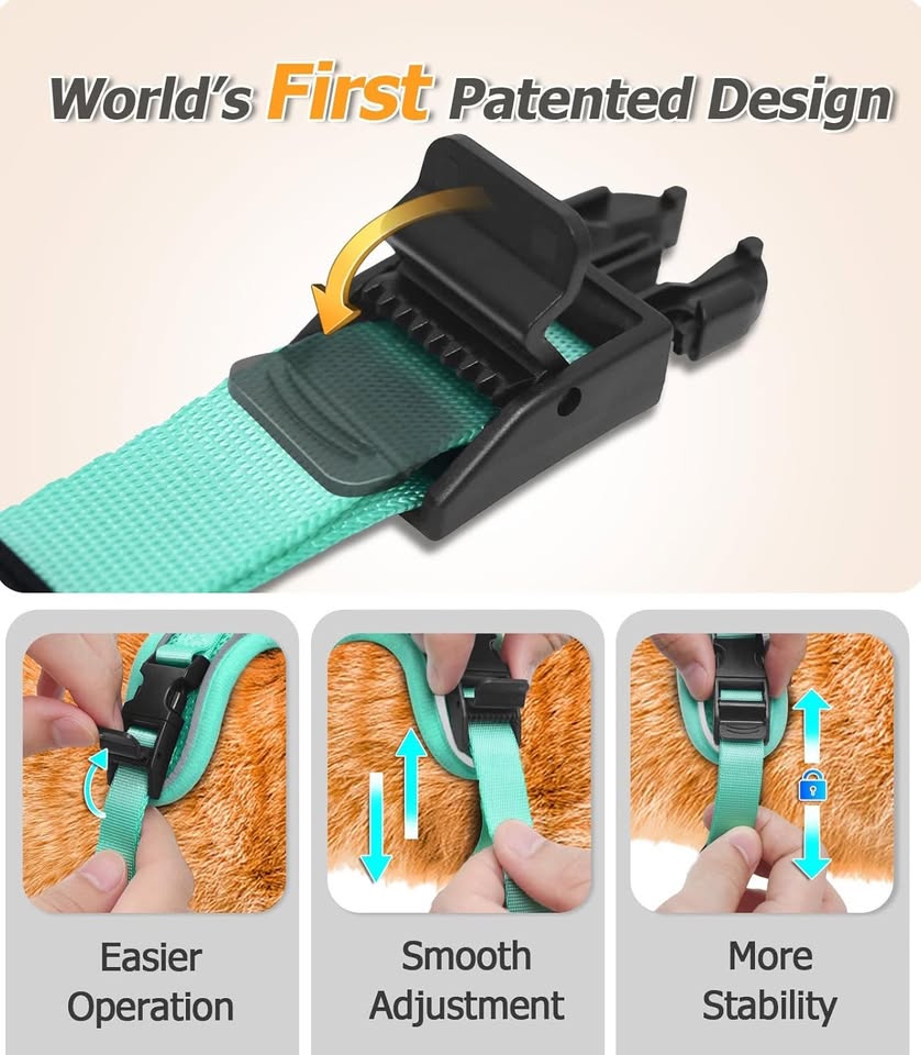 Halypet Cat Harness and Leash Set Cat Harness for Walking, Adjustable Breathable Travel .S Green