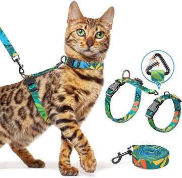 Halypet Cat Harness and Leash Set, Collars 3 IN 1 Lightweight & Adjustable, M