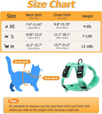 Halypet Cat Harness and Leash Set Cat Harness for Walking, Adjustable Breathable Travel .S Green