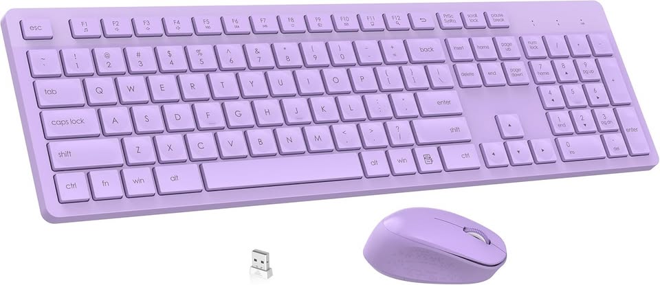 LeadsaiL Purple Wireless Keyboard and Mouse Combo